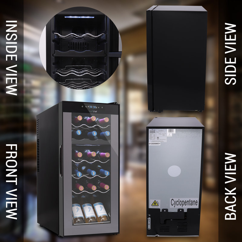 NutriChef 19.3'' 18 Bottle Dual Zone Wine Refrigerator & Reviews Wayfair